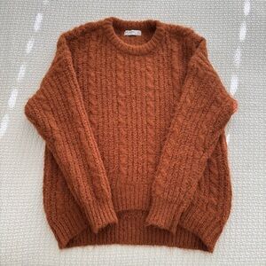 Orange Chunky Knit Pullover Sweater Womens XS Arizona Jean Co